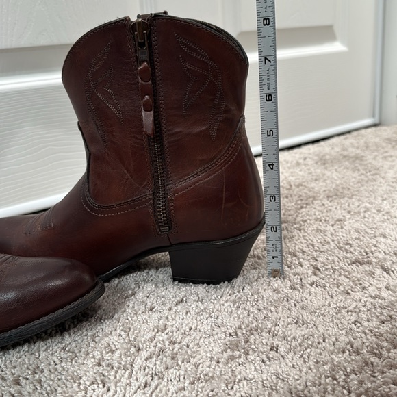 Ariat Darlin Chestnut Leather Ankle Boots cowboy boots western - Picture 7 of 8